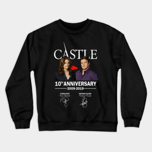 Castle, 10th, Anniversary, 2009, 2019, Stana, Katic, Kate, Beckett, Nathan, Fillion, Richard Crewneck Sweatshirt